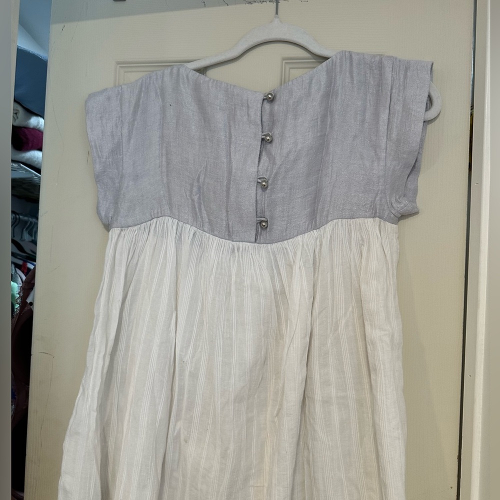 Chris & Jaime grey and White shirt dress